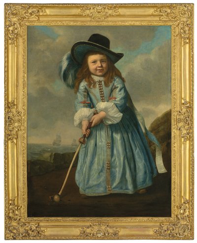 海岸でゴルフをしている少年の肖像、c.1658-59（帆布に油彩） 作： Bartolomeus van der Helst