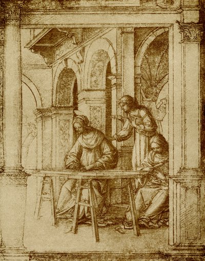 聖母マリアは働いています 作： Bartolommeo Suardi Bramantino