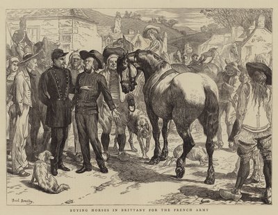 フランス軍のためにブルターニュで馬を買う 作： Basil Bradley