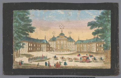 ハーグのハウステンボス宮殿の正面図 Vue du front de la maison dans le bois de son altesse tercnissime le prince d