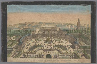 アーラングのバイロイト辺境伯の宮殿の眺め Vue perspective du superbe palais du comte hoheit margrave de Bareith à Erlang en Allemagne (オブジェクトのタイトル) 作： Basset
