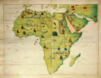 アフリカ（Battista Agnese著『Atlas of World in thirty-three Maps』より 作： Battista Agnese