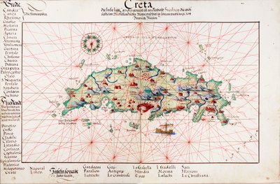 クレタの地図 1554 作： Battista Agnese