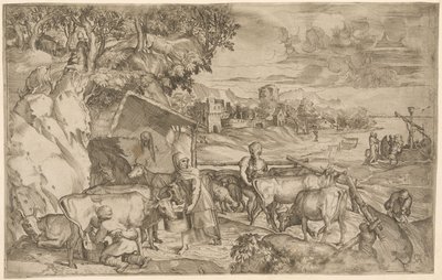 牛のいる風景 作： Battista Angolo del Moro