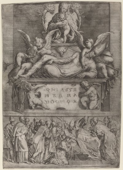 司教の墓 作： Battista Angolo del Moro after Parmigianino