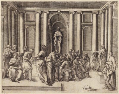 Zwölfjähriger Jesus diskutiert mit den Tempelgelehrten 作： バティスタ・フランコ
