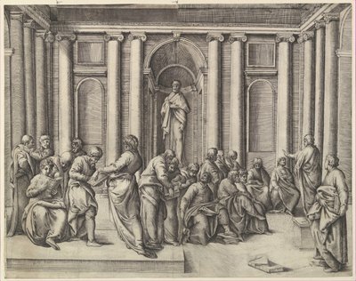 医者の中のキリスト、約。 1540-45。 作： Battista Franco Veneziano