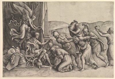 囚人たちに恩赦を与えるスキピオ。 作： Battista Franco Veneziano