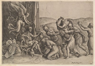 囚人に恩赦を与えるスキピオ、1530-61。 作： Battista Franco Veneziano