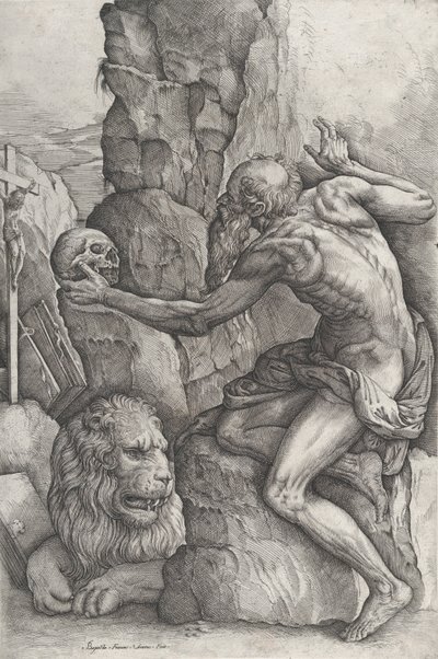 聖ジェローム、カリフォルニア州。 1550-60。 作： Battista Franco Veneziano