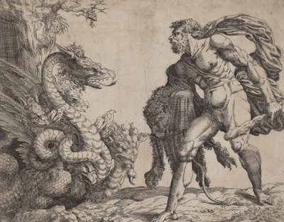 ヘラクレスとヒドラ、1552年。 作： Battista del Moro