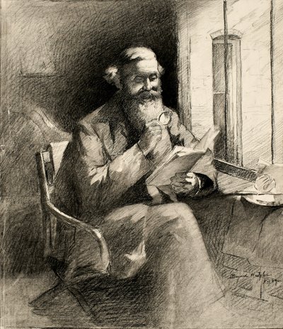 グッドストーリー、1889年（クリーム色の紙の上に木炭） 作： Bayard Henry Tyler