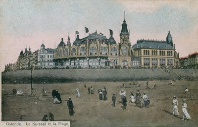ルクルザールとベルギーのオステンドのビーチ。 1913年に送られたはがき。 作： Belgian Photographer