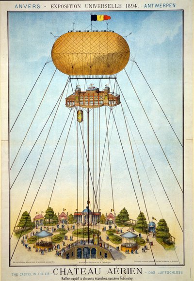 空中シャトー、万博博覧会、1894 作： Belgian School
