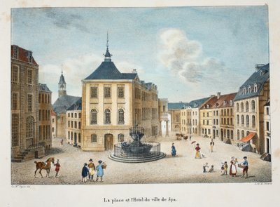 The Place and the City Hall of Spa、c.1895（photochrom） 作： Belgian School
