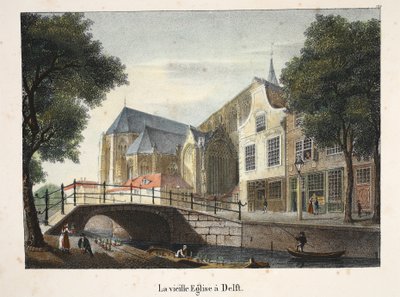 デルフトの古い教会、1895年頃（フォトクロム） 作： Belgian School
