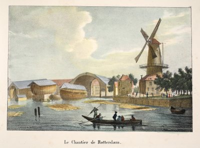 ロッテルダム建築現場、1895年頃（フォトクロム） 作： Belgian School