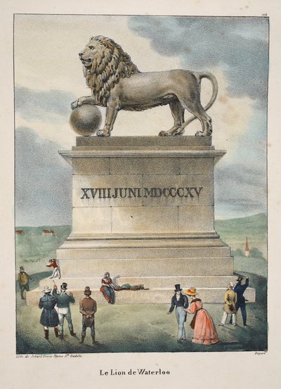 Le Lion de Waterloo、1895年頃（フォトクロム） 作： Belgian School