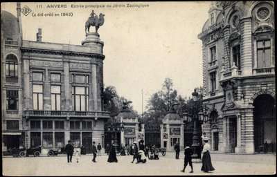 アントワープ動物園の正面玄関、1911年 作： Belgian School