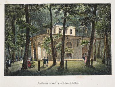 ハーグの森の社会パビリオン、1895年頃（フォトクロム） 作： Belgian School