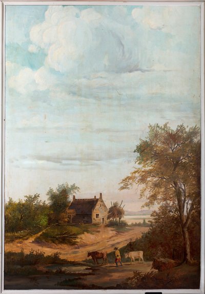 Segundo quarto dos fundos, sala de reuniões, murais com cenas rurais em estilo clássico, provavelmente por volta de 1810, cena 7 作： Belgian School
