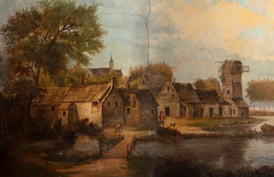 Segundo quarto dos fundos, sala de reuniões, murais com cenas rurais em estilo clássico, provavelmente por volta de 1810, cena 3 作： Belgian School