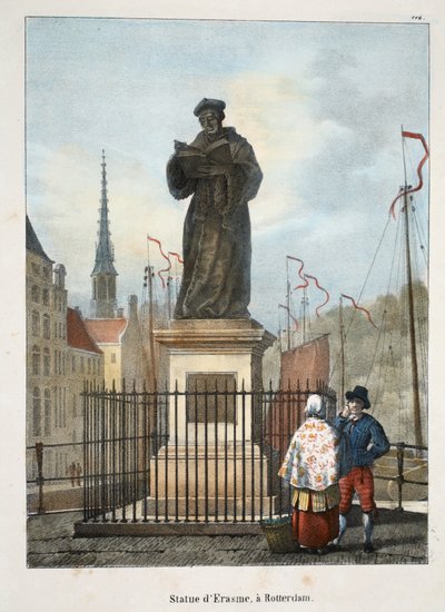 ロッテルダムの像dErasme、c.1895（photochrom） 作： Belgian School
