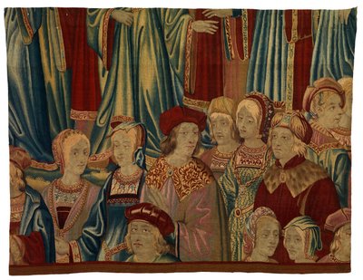タペストリーの断片、コムティエ、ベルギー、ブリュッセル製、1520年頃（ウール＆シルク） 作： Belgian School