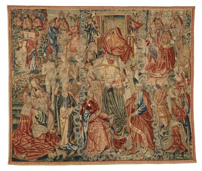 世界の創造」を描いたクレド・タペストリーの一部、ベルギー、ブリュッセル製、1500-10年頃（羊毛） 作： Belgian School