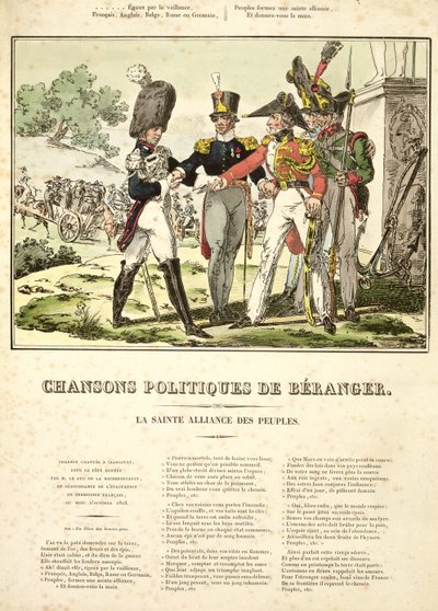 国家の聖同盟、1815-1818年のシャンソンポリティークドベランジェ 作： Belgian School