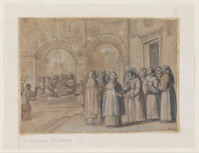 聖人フランシスとクララの会合 作： Belisario Corenzio