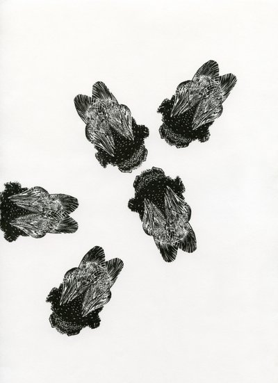 バンブルビーの会合、2013（紙に木彫り） 作： Bella Larsson