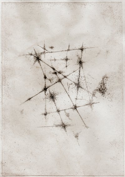 星雲、2018年（紙にドライポイント） 作： Bella Larsson