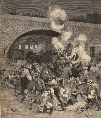 1891年8月2日の「Le Petit Parisien」からのSaint-Mande Train Collision 作： Beltrand and Clair Guyot, E. Dete