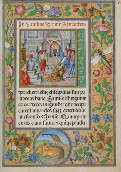 聖ジュスティーナの殉教。サンタ・ジュスティーナの福音書」より（CBL W.107, f.65r） 作： Benedetto Bordone