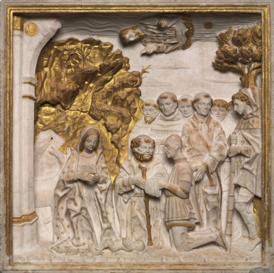 ピアフランチェスコヴィスコンティ、サリチェートの裁判所、キリストの子を崇拝、c.1484 作： Benedetto Briosco