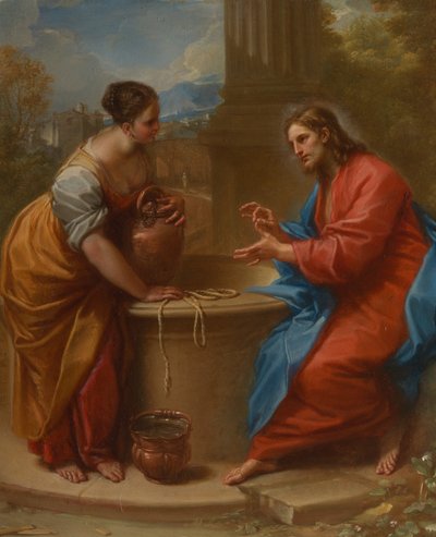 キリストとサマリアの女、1715-20年。 作： Benedetto Luti