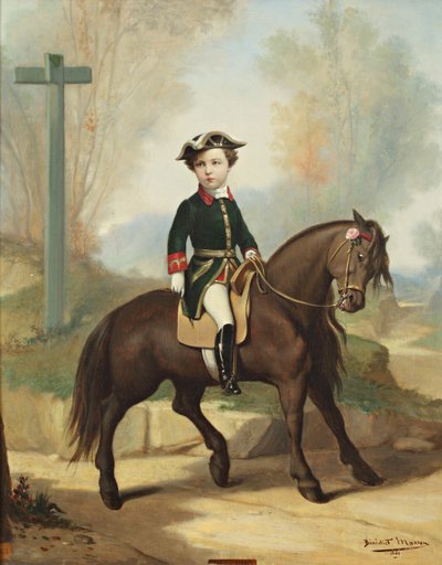 ルイ＝ナポレオン・ボナパルトの騎馬肖像、1856～1879年、プリンス・インペリアル、1861年。 作： Benedict Masson