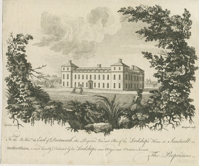 サンドウェルパーク-ホール：銅版画、nd [c 1770] 作： Benezech