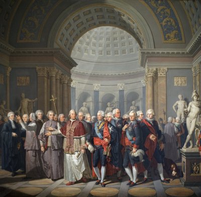 スウェーデンのギュスターヴ 3 世 (1746-1792) と教皇ピウス 6 世 (ジャンエンジェル、ブラスキ伯爵) 作： Benigne Gagneraux