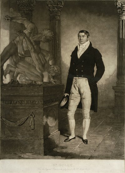 チャールズ・ターナー（1774-1857）が彫刻した「ミスター・ガリー」（メゾチント）。 作： Benjamin (after) Marshall
