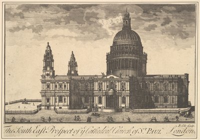 セントポール大聖堂教会のサウスイーストプロスペクト、ロンドンオーバートンプロスペクツ、1720-30。 作： Benjamin Cole