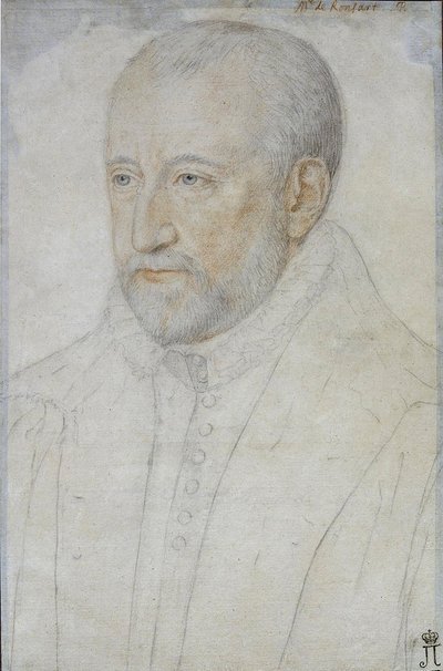 ピエール・ド・ロンサール (1524-1585) パー・フーロン、ベンジャミン (ca 1550-ca 1612) の肖像。 紙に黒チョークと血色、サイズ : 33x23、16 世紀後半、エルミタージュ美術館、サンクトペテルブルク 作： Benjamin Foulon