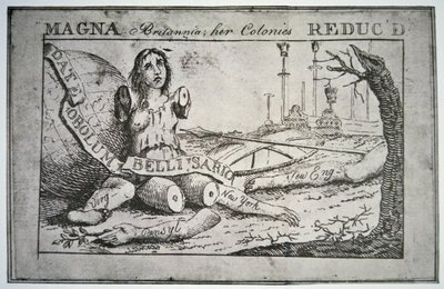 マグナ・ブリタニア：その植民地を縮小する（リトグラフ 作： Benjamin Franklin