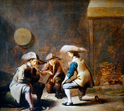 トランプに興じる兵士たちがいる警備室の内部（油彩・パネル） 作： Benjamin Gerritsz. Cuyp