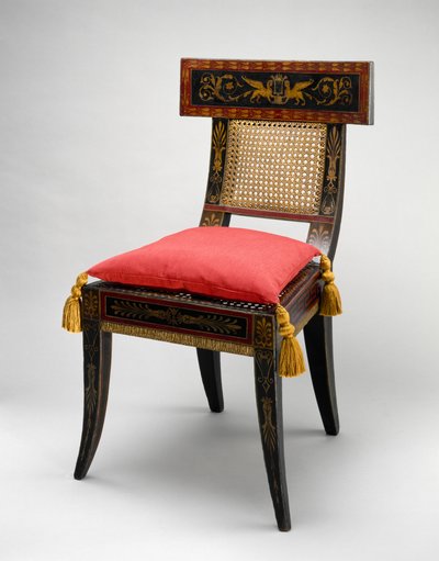 サイドチェアのペアの1つ、c.1808（黄色のポプラ、オーク、メープル、ホワイトパイン、ステッキ） 作： Benjamin Henry Latrobe