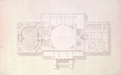 キャピトルの主要な物語の計画、米国、1806 作： Benjamin Henry Latrobe