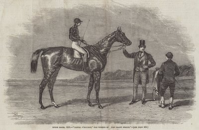 エプソムレース、1852年、ダービーステークスの勝者、ダニエルオローク 作： Benjamin Herring