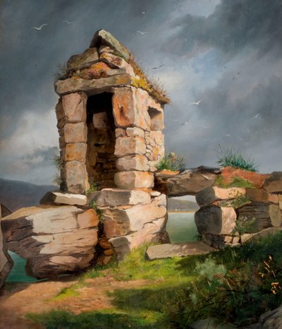 遺跡、セント マイケルズ マウント、コーンウォール、1858 年。 作： Benjamin Johnson