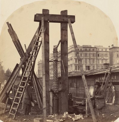サウス・ケンジントンでの1862年国際博覧会の建設（写真）。 作： Benjamin L. Spackman